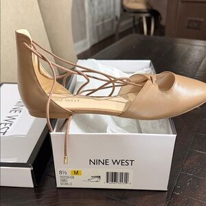 Nine West Brown Lace-Up Flats